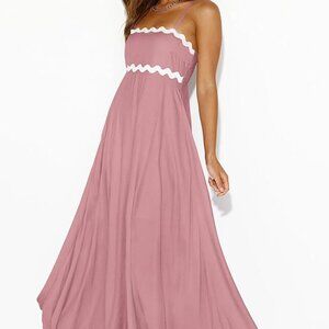 Womens Spaghetti Strap Maxi Dresses 2025 Summer Casual Sleeveless Smocked Boho